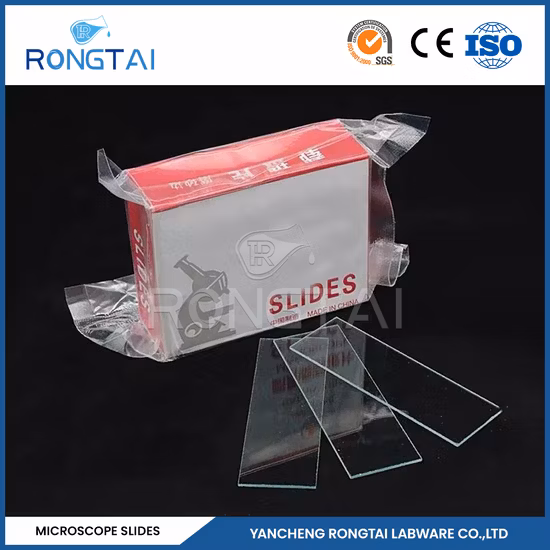 Vetrini per microscopio botanico della fabbrica di attrezzature da laboratorio chimico Rongtai Cina 7101 7102 7105 7107 7109 Vetrini per microscopio al quarzo